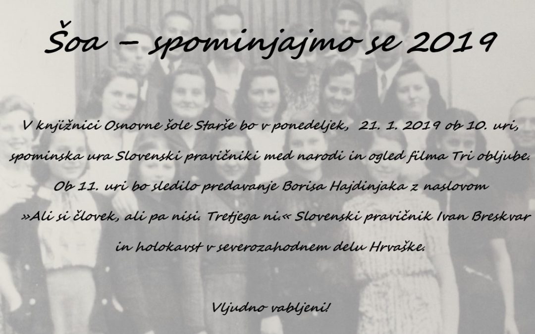 ŠOA – spominjajmo se 2019